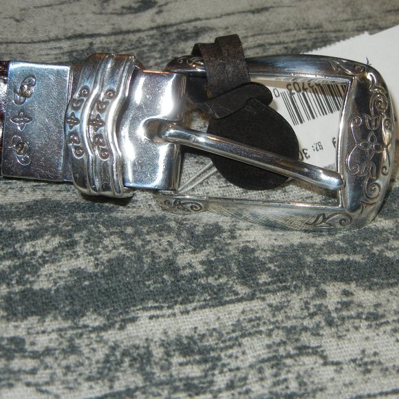 Brighton belt reversible from black to brown braided leather 30 main image 4